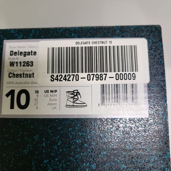 EMU Australia NIB Delegate 100% Sheepskin Boots Chestnut W11263 Size 10W - Picture 10 of 11